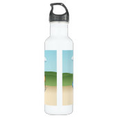 Cream Golden Retriever met behendigingsapparatuur Waterfles (Achterkant)