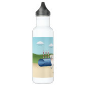 Cream Golden Retriever met behendigingsapparatuur Waterfles (Links)