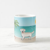 Cream Golden Retriever op een tropisch zomerstrand Koffiemok (Center)