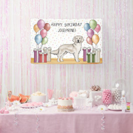 Cream Golden Retriever Schattigee hond kleurrijke  Spandoek