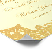 Cream & Goud Antiek Wedding Welkomstbord Poster (Hoek)