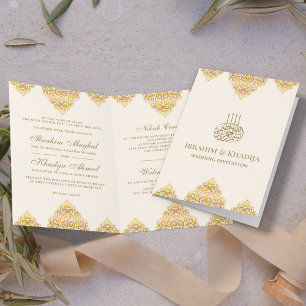 Cream Goud Islamitisch Motief Moslim Bruiloft