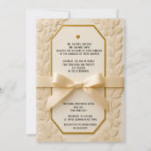 Cream & Goud Trouw Canvasprint – Sierlijk Frame W Kaart (Achterkant)