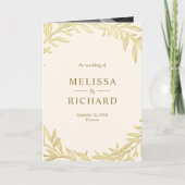 Cream Gouden Blad Tak QR Code Trouwen (Voorkant)