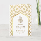 Cream Gouden Islamitisch Patroon QR Code Moslim Tr (Voorkant)