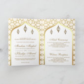 Cream Gouden Islamitisch Patroon QR Code Moslim Tr (Binnen)