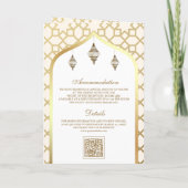 Cream Gouden Islamitisch Patroon QR Code Moslim Tr (Achterkant)