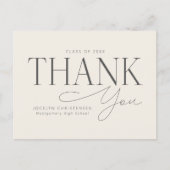 Cream Gray Elegant Modern Graduation Thank You Briefkaart (Voorkant)