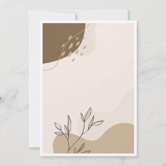 Cream Green Eenvoudige geïllustreerde bruiloft uit Kaart (Achterkant)