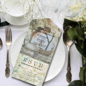 Cream Green Eucalyptus Botanical QR Code All In One Uitnodiging