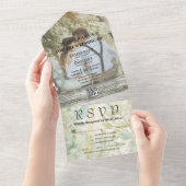 Cream Green Eucalyptus Botanical QR Code All In One Uitnodiging (Afscheurbaar)