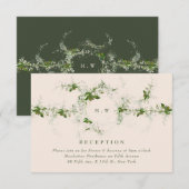Cream Green Eucalyptus Monogram Huwelijksreceptie Informatiekaartje (Voorkant / Achterkant)