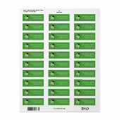 Cream & Green Ladybug d2 Cute Adresetiketten Etiket (Full Sheet)
