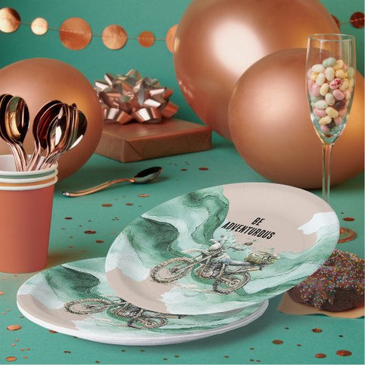 Cream Green Motor Adventure Papieren Bordje (Multi)