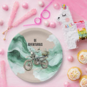 Cream Green Motor Adventure Papieren Bordje (Feest)