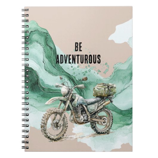 Cream Green Motorfiet Aventura Notitieboek (Voorkant)