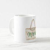 Cream Green Organic Bag Leaf Koffiemok (Voorkant links)
