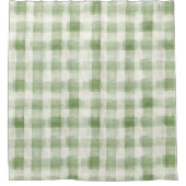 Cream Green Plaid   Douchegordijn (Voorkant)