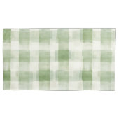 Cream Green Plaid Kussensloop (Voorkant-Links)