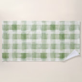 Cream Green Plaid   Strandlaken (Voorkant)