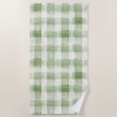 Cream Green Plaid   Strandlaken (Voorkant)