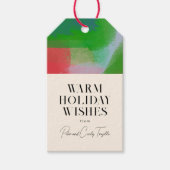 Cream Green Red Modern Art Abstracte Vakantie Cadeaulabel (Voorkant)