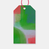 Cream Green Red Modern Art Abstracte Vakantie Cadeaulabel (Achterkant)