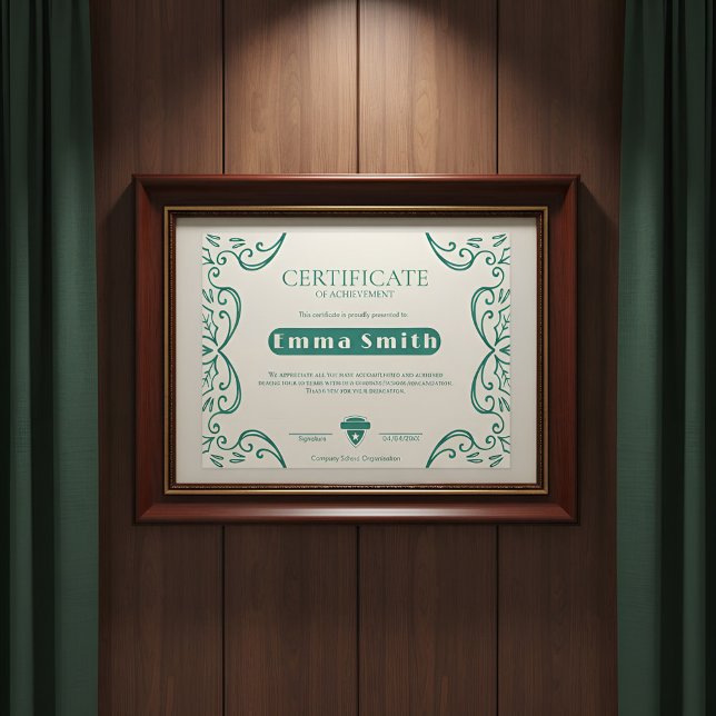 Cream & Green Vine Border Achievement Certificate (Creator heeft geüpload)
