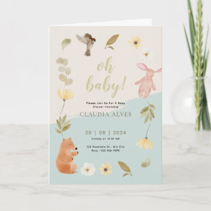 Cream Green Waterverf Baby shower Honoring Gevouwe