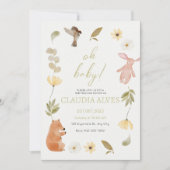 Cream Green Waterverf Baby shower Honoring Kaart (Voorkant)