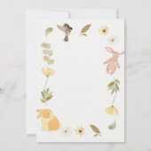 Cream Green Waterverf Baby shower Invitation Kaart (Achterkant)