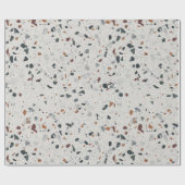 Cream Grey Modern Terrazzo Textielpatroon Cadeaupapier (Vlak)