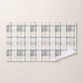 Cream Grey Yellow Plaid Stripes Bad Handdoek (Handdoek)