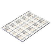 Cream Grey Yellow Plaid Stripes Notitieboek (Linkerzijde)