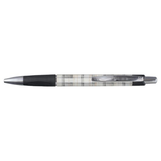 Cream Grey Yellow Plaid Stripes Pen (Achterkant)