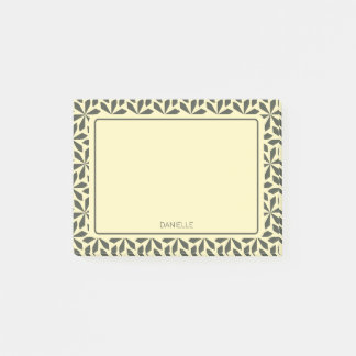 Cream grijs bloemenmotief post-it® notes