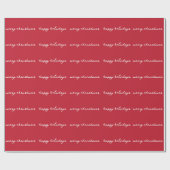 Cream Handgeschreven Inkt Berry Red Holiday Custom Cadeaupapier (Vlak)