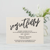 Cream-handschrift geannuleerd bruiloft kaart (Staand voorkant)