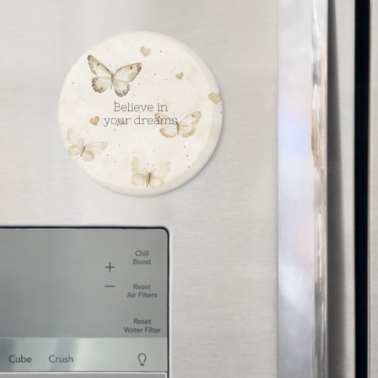 Cream Harten Vlinders Kerstmis Magneet (Insitu (Koelkast))