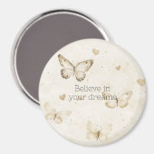 Cream Hearts Butterflies Christmas Magneet (Voorkant / Achterkant)