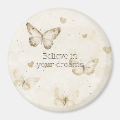 Cream Hearts Butterflies Christmas Magneet (Voorkant)