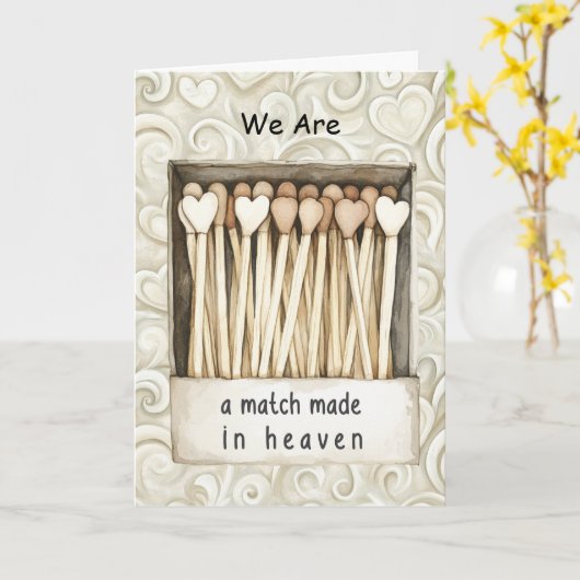 Cream Hearts Match Made in Heaven Gold Glitter Kaart (Gele Bloem)