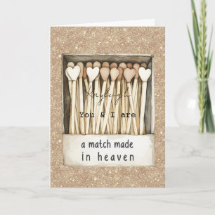 Cream Hearts Match Made in Heaven Gouden Glitter Kaart