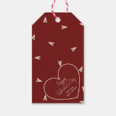 Cream Hearts on Burgundy - Minimal Valentine  Cadeaulabel (Achterkant)