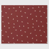 Cream Hearts on Burgundy - Minimal Valentine Cadeaupapier (Vlak)