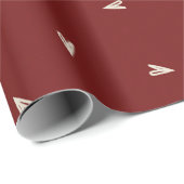 Cream Hearts on Burgundy - Minimal Valentine Cadeaupapier (Rol Hoek)