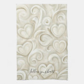 Cream Hearts Theedoek (Verticaal)