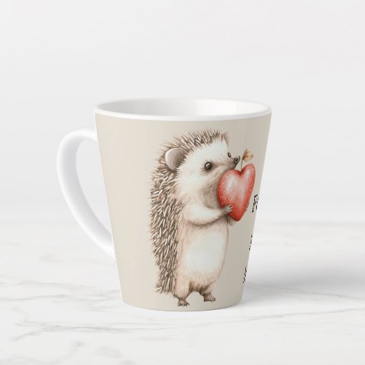 Cream Hedgehog Apple Heart Latte Mok (Linkerhoek)