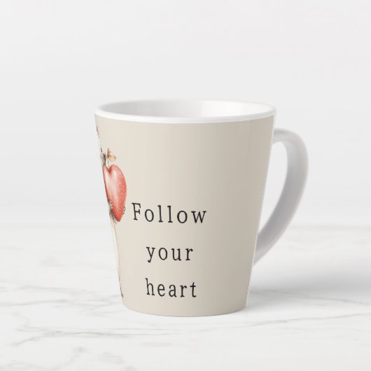 Cream Hedgehog Apple Heart Latte Mok (Rechterhoek)