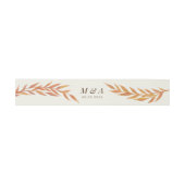 Cream Herfst Leaf Elegant Monogram Bruiloft Uitnodigingen Wikkel (Vlak)